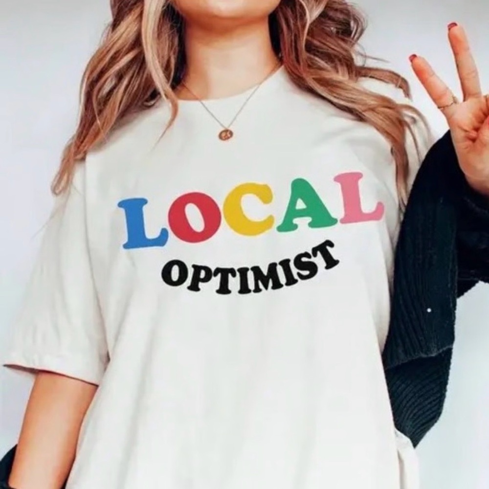 MadHappy Local Optimist Graphic Relaxed Fit Tee - Small